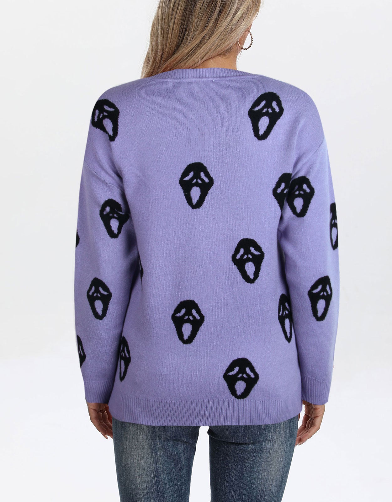Sweaters for Women 2024 Halloween Trendy Pullover Sweaters Casual Crewneck Sweater