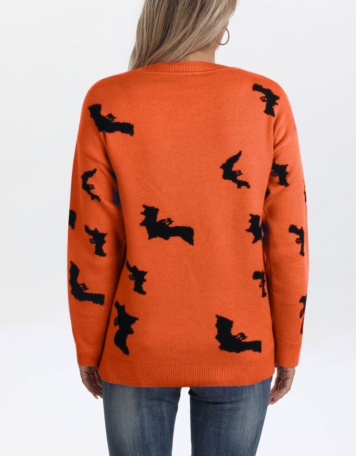 Sweaters for Women 2024 Halloween Trendy Pullover Sweaters Casual Crewneck Sweater