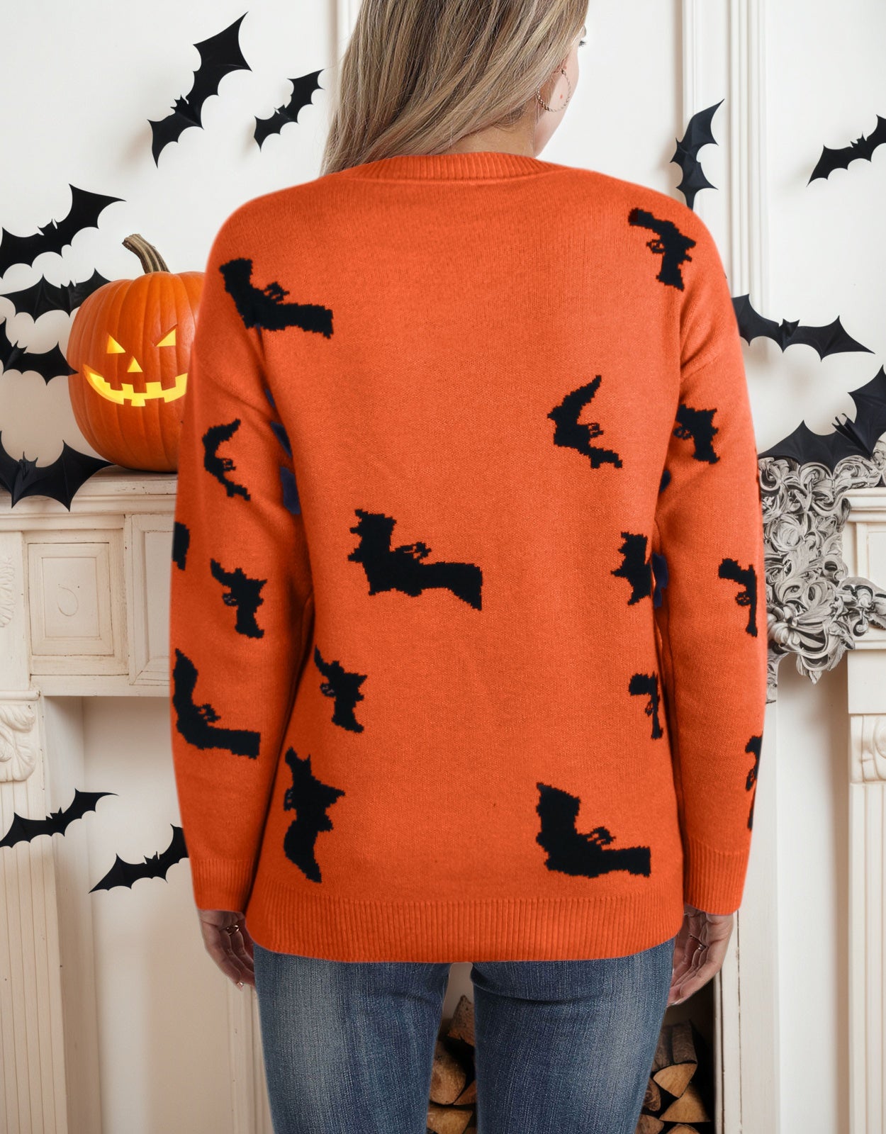Sweaters for Women 2024 Halloween Trendy Pullover Sweaters Casual Crewneck Sweater