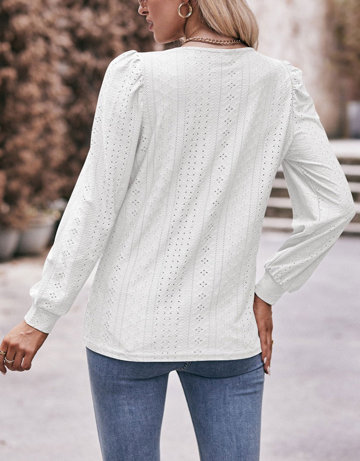Eyelet Loose Blouse