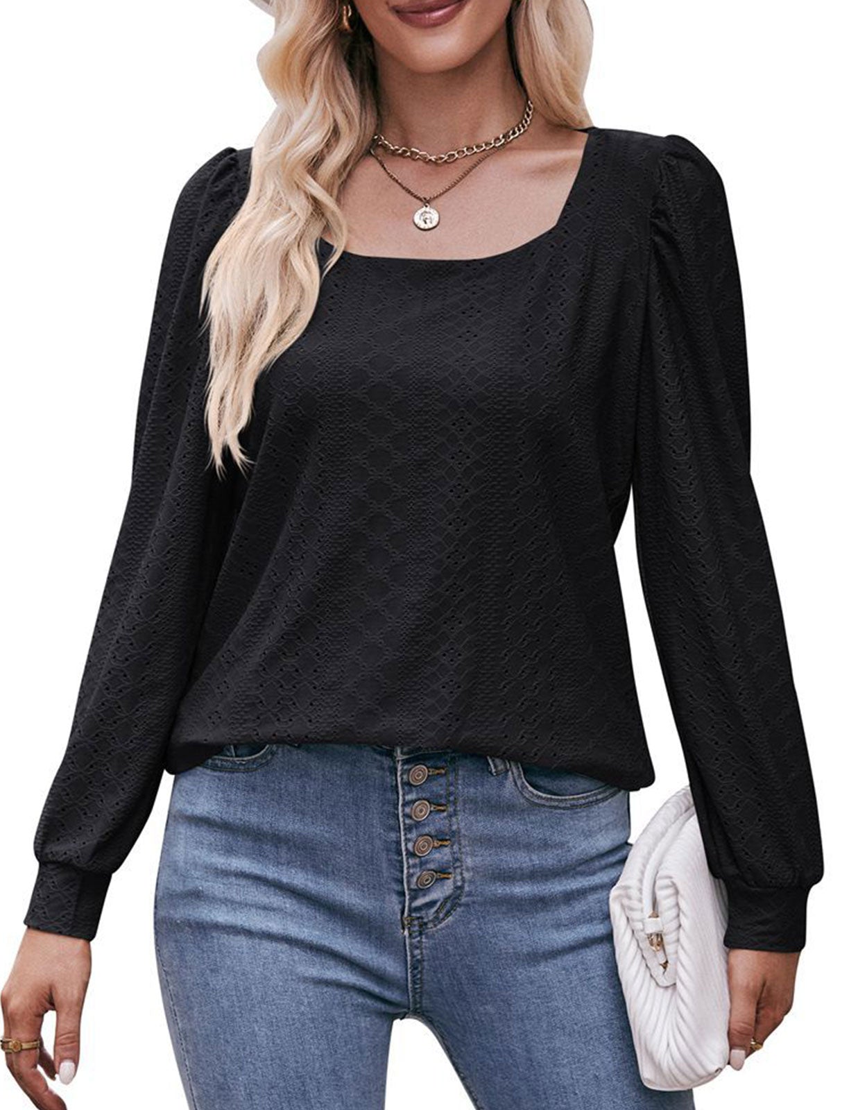 Eyelet Loose Blouse