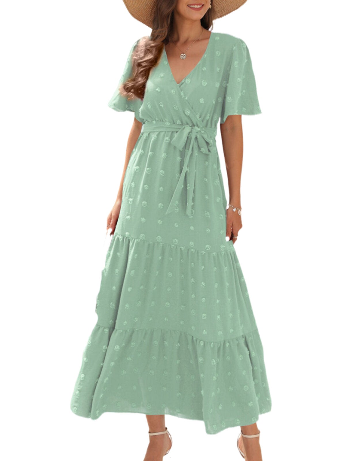 Short Sleeve Belted Dress