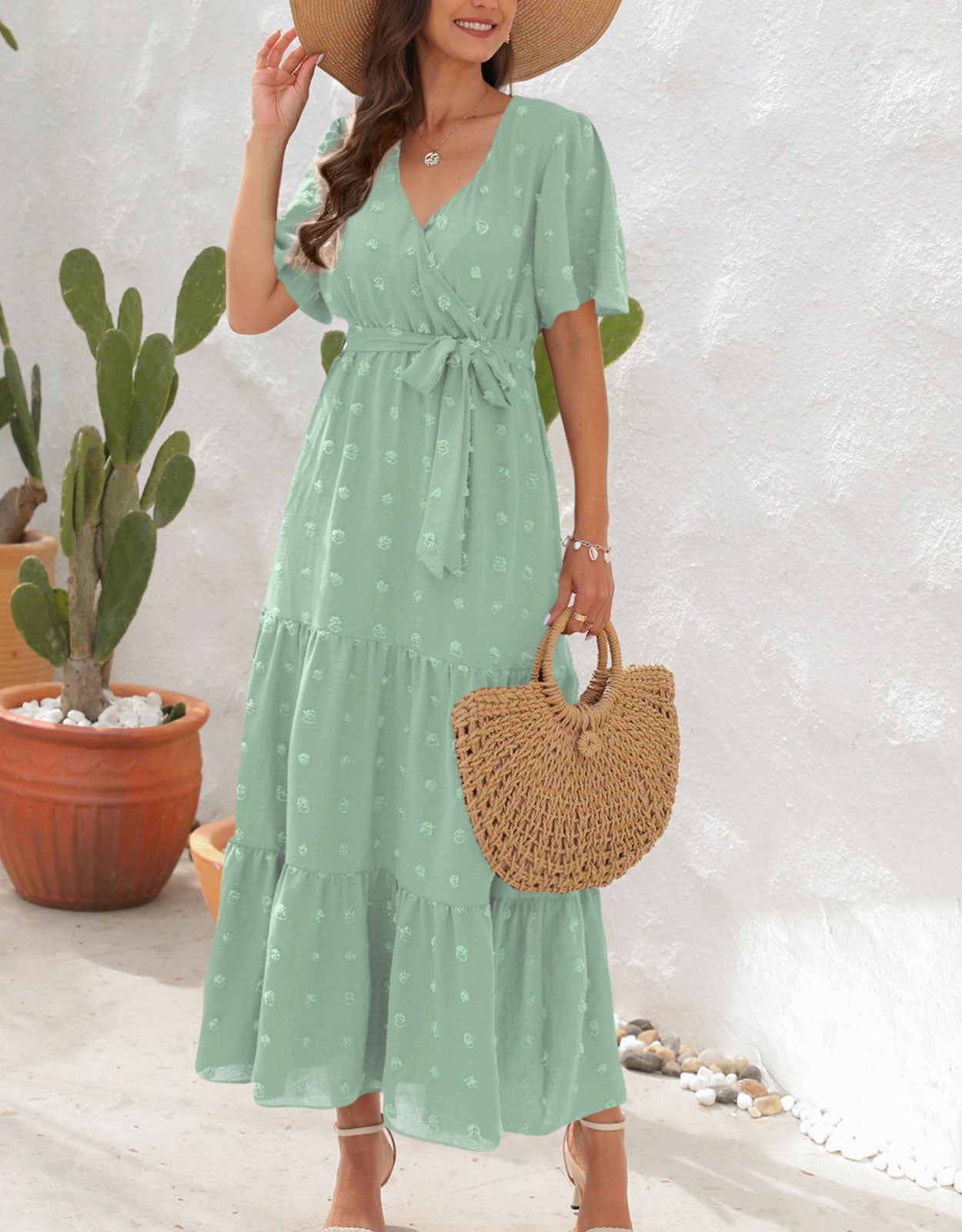 Short Sleeve Belted Dress