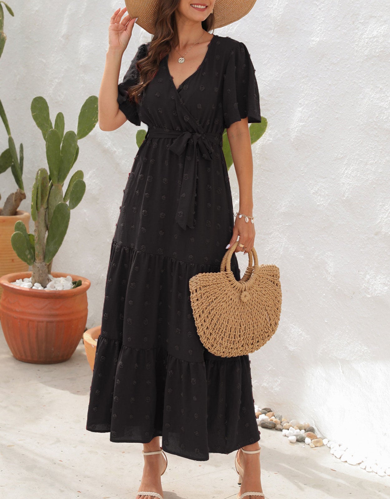 Short Sleeve Belted Dress