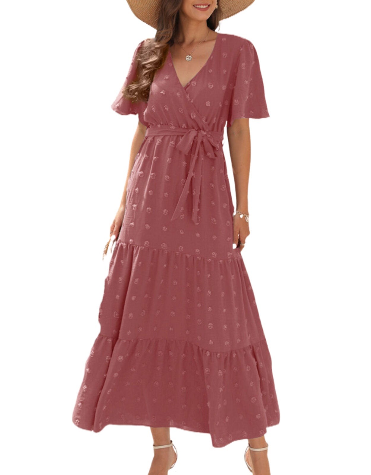 Short Sleeve Belted Dress