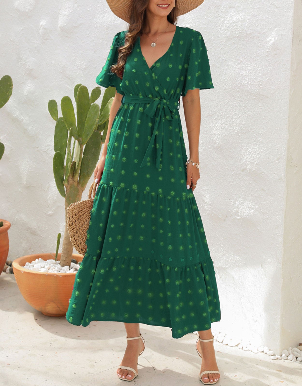 Short Sleeve Belted Dress