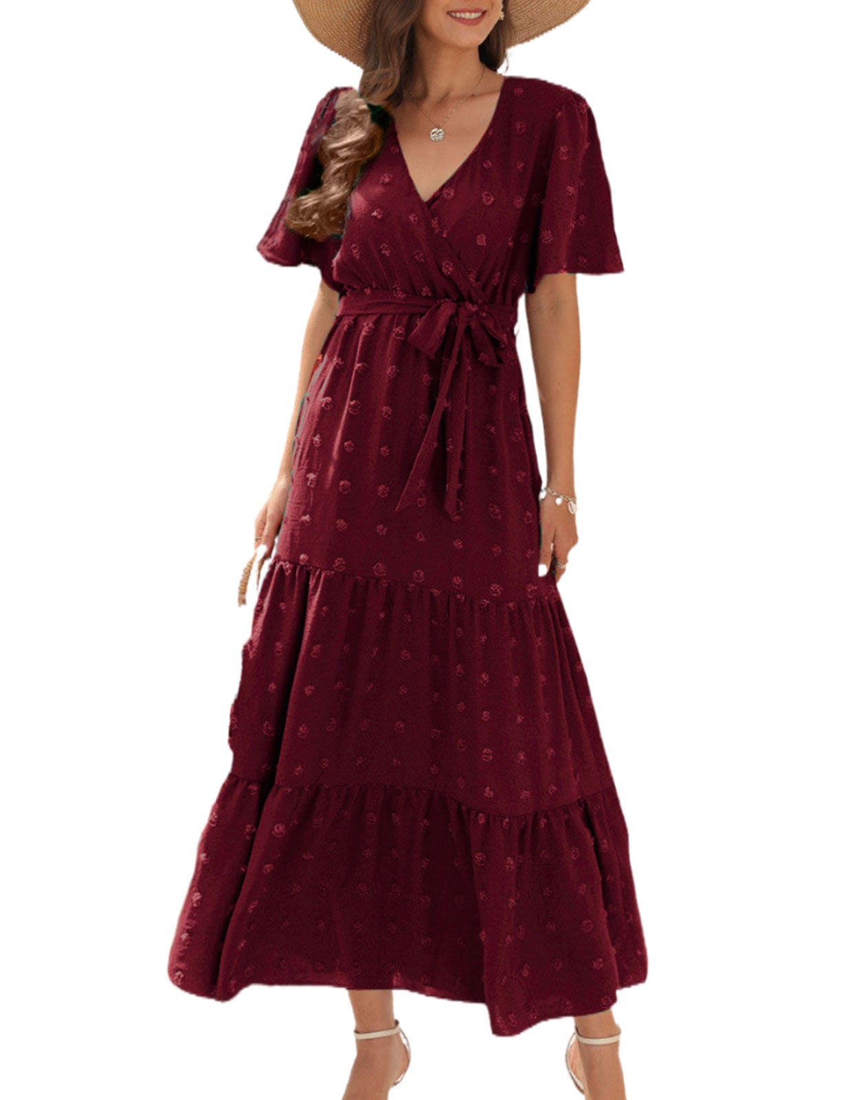 Short Sleeve Belted Dress