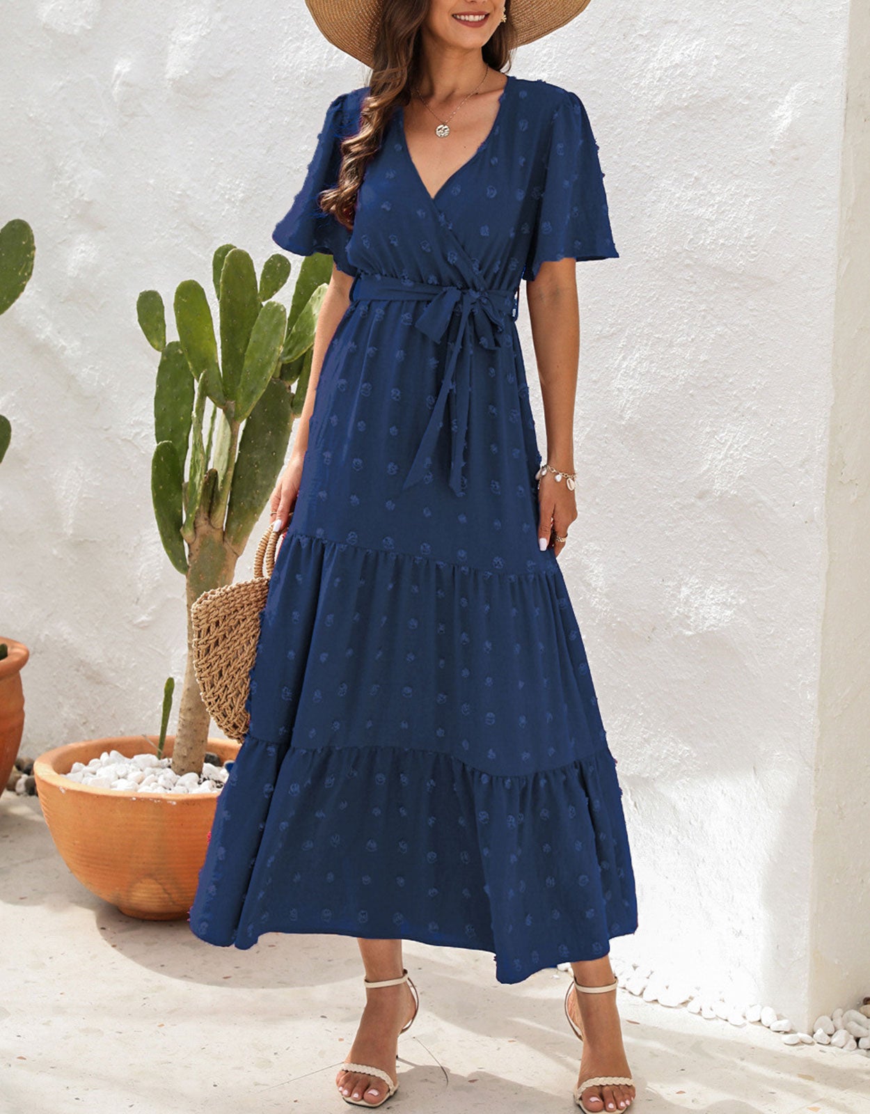 Short Sleeve Belted Dress