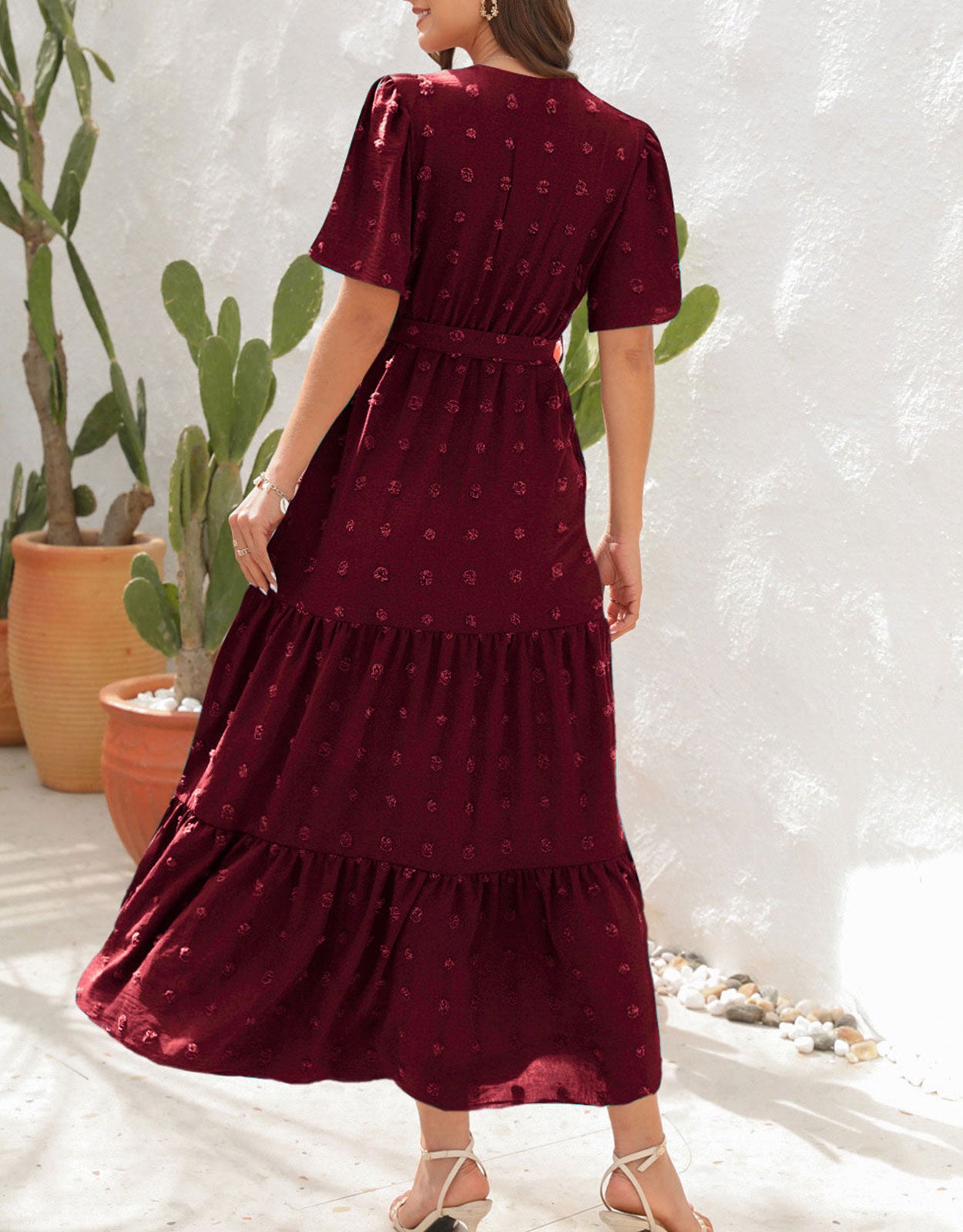 Short Sleeve Belted Dress
