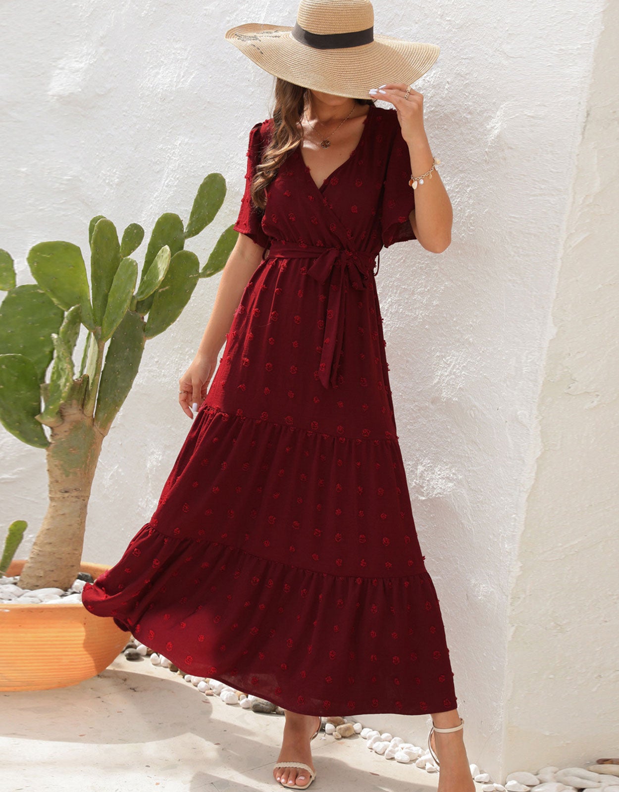 Short Sleeve Belted Dress