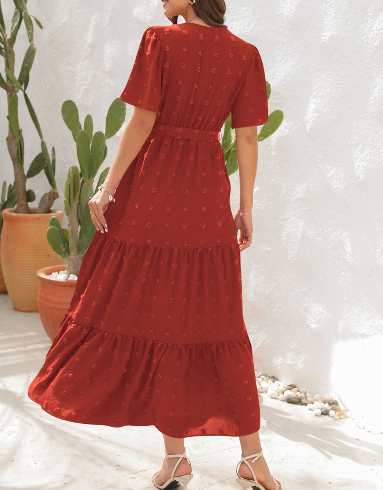 Short Sleeve Belted Dress