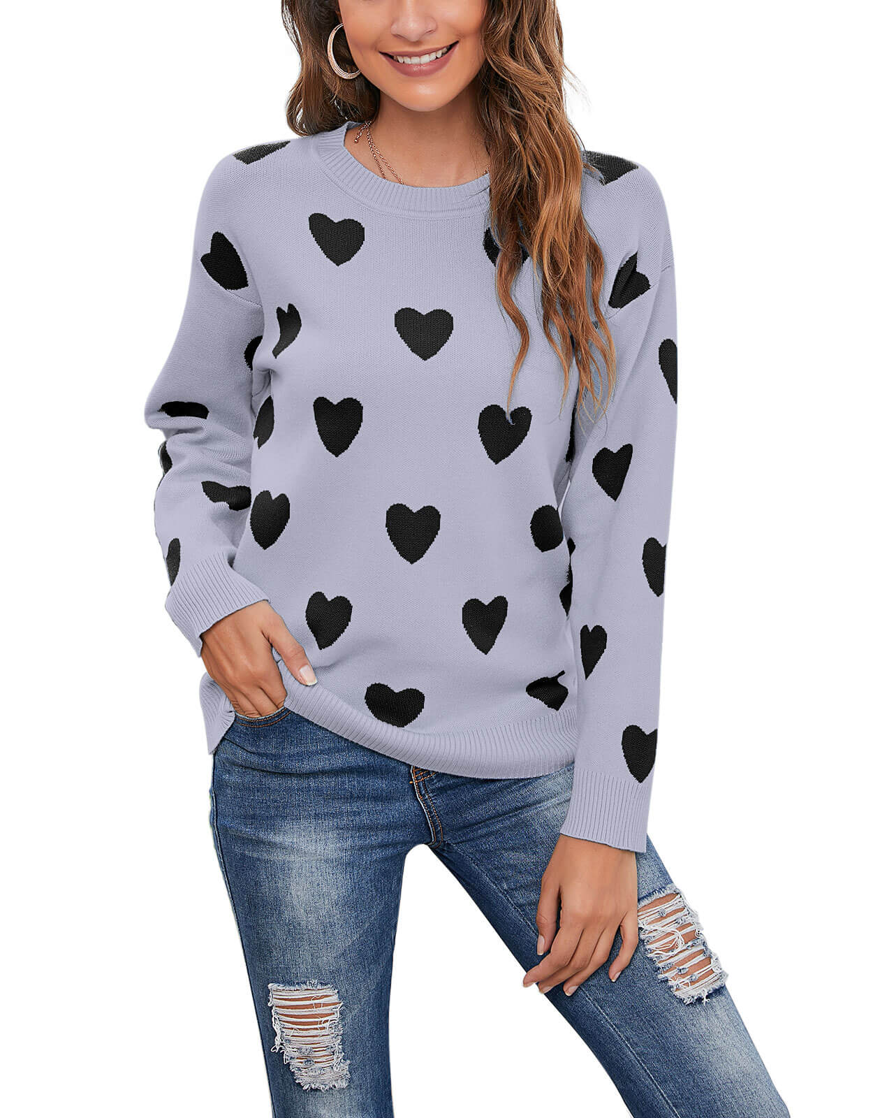 shermie Cute Heart Knitted Sweaters