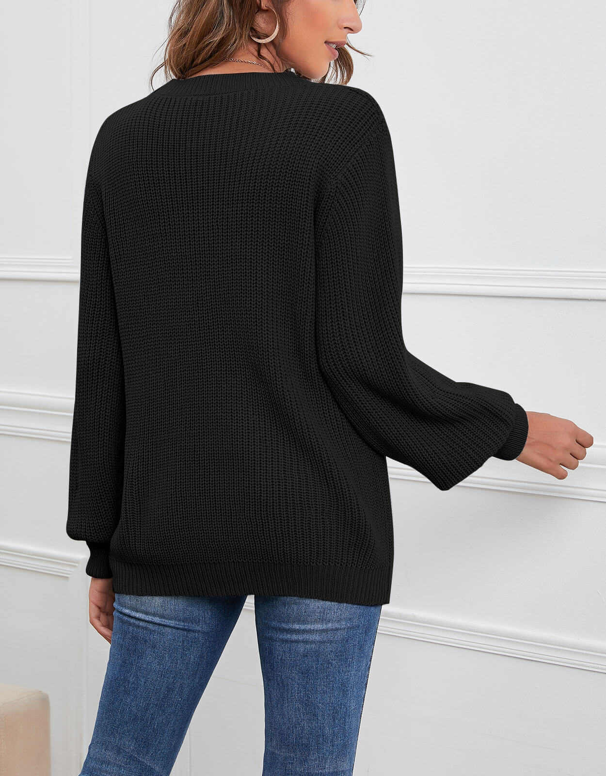 Women's Fall Knit Casual Soft Pullover Sweater Jumper Tops