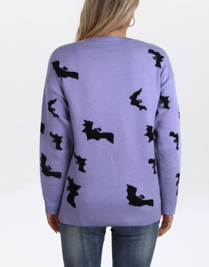 Sweaters for Women 2024 Halloween Trendy Pullover Sweaters Casual Crewneck Sweater
