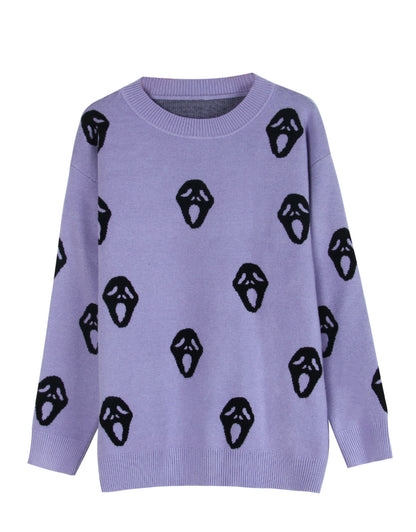 Sweaters for Women 2024 Halloween Trendy Pullover Sweaters Casual Crewneck Sweater