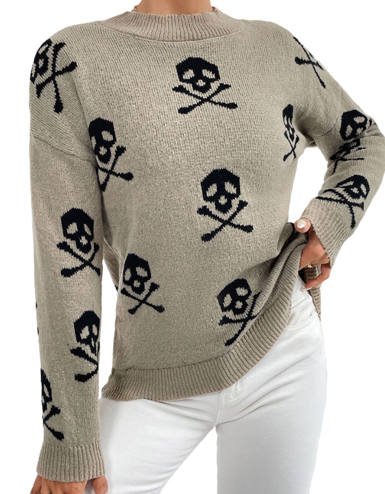 Sweaters for Women 2024 Halloween Trendy Pullover Sweaters Casual Crewneck Sweater
