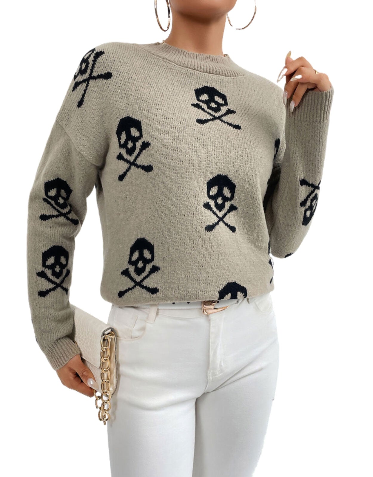 Sweaters for Women 2024 Halloween Trendy Pullover Sweaters Casual Crewneck Sweater