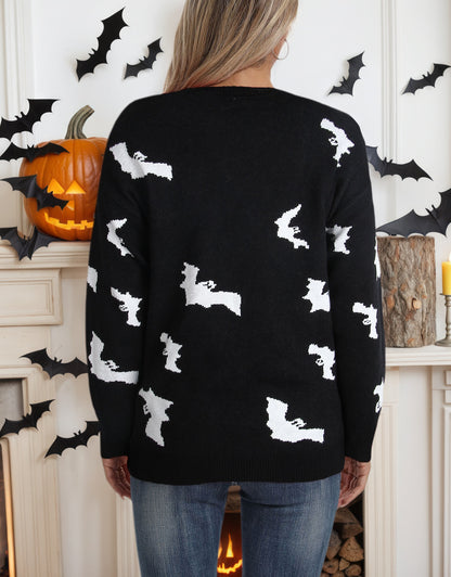 Sweaters for Women 2024 Halloween Trendy Pullover Sweaters Casual Crewneck Sweater