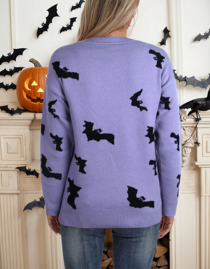Sweaters for Women 2024 Halloween Trendy Pullover Sweaters Casual Crewneck Sweater