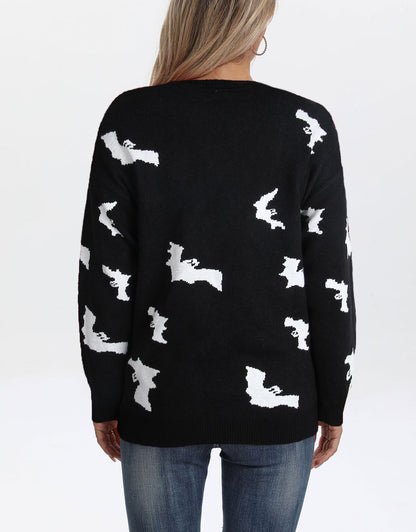 Sweaters for Women 2024 Halloween Trendy Pullover Sweaters Casual Crewneck Sweater