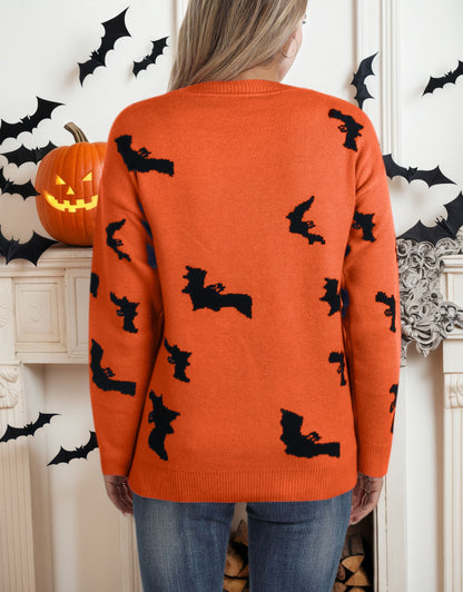 Sweaters for Women 2024 Halloween Trendy Pullover Sweaters Casual Crewneck Sweater