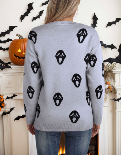 Sweaters for Women 2024 Halloween Trendy Pullover Sweaters Casual Crewneck Sweater