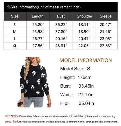 Sweaters for Women 2024 Halloween Trendy Pullover Sweaters Casual Crewneck Sweater