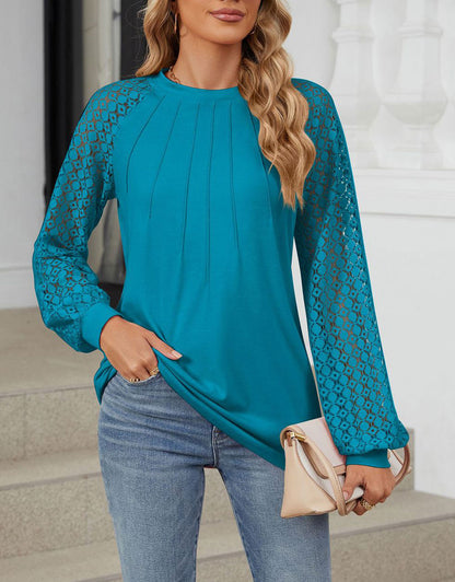 Long Sleeve Shirts Lace Tops