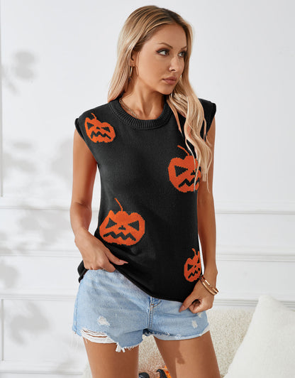 Round Neck Pumpkin Sweater