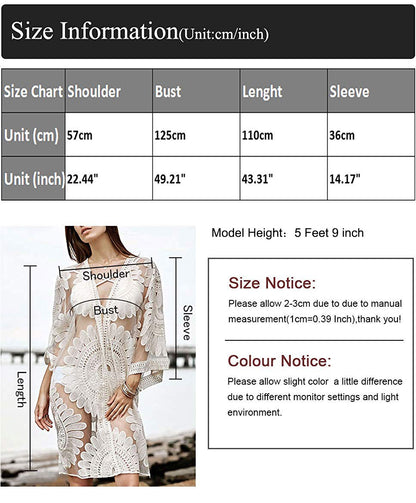 Crochet Lace Beach Swimsuit Kimono Cardigan